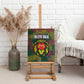 Togo Canvas Wall Art Red Lion Head Design and Traditional African Pattern