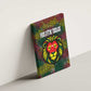 Togo Canvas Wall Art Red Lion Head Design and Traditional African Pattern
