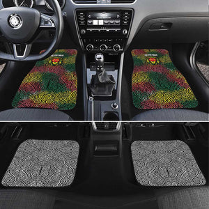 Togo Car Mats Red Lion Head Design and Traditional African Pattern