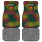 Togo Car Mats Red Lion Head Design and Traditional African Pattern