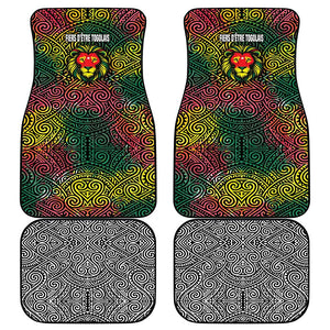 Togo Car Mats Red Lion Head Design and Traditional African Pattern