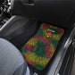 Togo Car Mats Red Lion Head Design and Traditional African Pattern