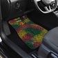 Togo Car Mats Red Lion Head Design and Traditional African Pattern