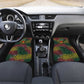 Togo Car Mats Red Lion Head Design and Traditional African Pattern
