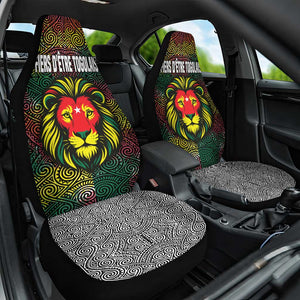 Togo Car Seat Cover Red Lion Head Design and Traditional African Pattern
