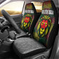 Togo Car Seat Cover Red Lion Head Design and Traditional African Pattern