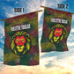 Togo Garden Flag Red Lion Head Design and Traditional African Pattern