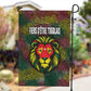 Togo Garden Flag Red Lion Head Design and Traditional African Pattern