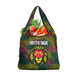 Togo Grocery Bag Red Lion Head Design and Traditional African Pattern