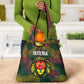 Togo Grocery Bag Red Lion Head Design and Traditional African Pattern