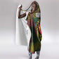 Togo Hooded Blanket Red Lion Head Design and Traditional African Pattern