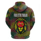 Togo Hoodie Red Lion Head Design and Traditional African Pattern