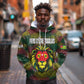 Togo Hoodie Red Lion Head Design and Traditional African Pattern