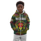 Togo Kid Hoodie Red Lion Head Design and Traditional African Pattern