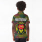 Togo Kid Polo Shirt Red Lion Head Design and Traditional African Pattern