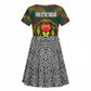 Togo Kid Short Sleeve Dress Red Lion Head Design and Traditional African Pattern