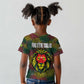 Togo Kid T shirt Red Lion Head Design and Traditional African Pattern