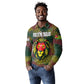 Togo Long Sleeve Polo Shirt Red Lion Head Design and Traditional African Pattern