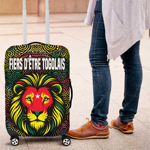 Togo Luggage Cover Red Lion Head Design and Traditional African Pattern