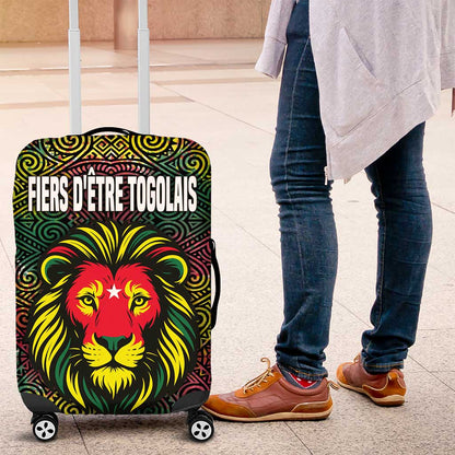 Togo Luggage Cover Red Lion Head Design and Traditional African Pattern
