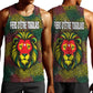 Togo Men Tank Top Red Lion Head Design and Traditional African Pattern