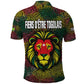 Togo Polo Shirt Red Lion Head Design and Traditional African Pattern