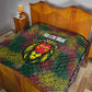 Togo Quilt Red Lion Head Design and Traditional African Pattern