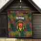 Togo Quilt Red Lion Head Design and Traditional African Pattern