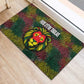 Togo Rubber Doormat Red Lion Head Design and Traditional African Pattern