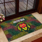 Togo Rubber Doormat Red Lion Head Design and Traditional African Pattern