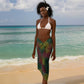 Togo Sarong Red Lion Head Design and Traditional African Pattern