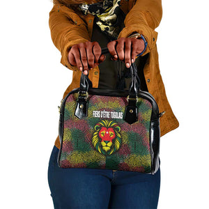 Togo Shoulder Handbag Red Lion Head Design and Traditional African Pattern