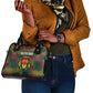 Togo Shoulder Handbag Red Lion Head Design and Traditional African Pattern
