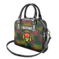Togo Shoulder Handbag Red Lion Head Design and Traditional African Pattern