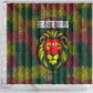 Togo Shower Curtain Red Lion Head Design and Traditional African Pattern