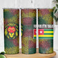 Togo Skinny Tumbler Red Lion Head Design and Traditional African Pattern