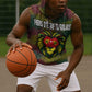 Togo Sleeveless Hoodie Red Lion Head Design and Traditional African Pattern - African Pride