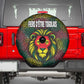 Togo Spare Tire Cover Red Lion Head Design and Traditional African Pattern