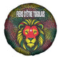 Togo Spare Tire Cover Red Lion Head Design and Traditional African Pattern