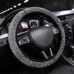 Togo Steering Wheel Cover Red Lion Head Design and Traditional African Pattern