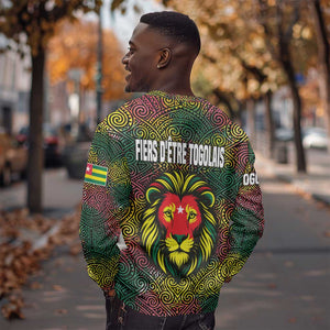 Togo Sweatshirt Red Lion Head Design and Traditional African Pattern