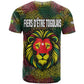 Togo T shirt Red Lion Head Design and Traditional African Pattern