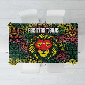 Togo Tablecloth Red Lion Head Design and Traditional African Pattern