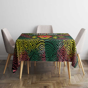 Togo Tablecloth Red Lion Head Design and Traditional African Pattern