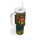 Togo Tumbler With Handle Red Lion Head Design and Traditional African Pattern