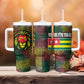 Togo Tumbler With Handle Red Lion Head Design and Traditional African Pattern