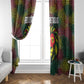 Togo Window Curtain Red Lion Head Design and Traditional African Pattern