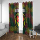 Togo Window Curtain Red Lion Head Design and Traditional African Pattern