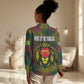 Togo Women Casual Shirt Red Lion Head Design and Traditional African Pattern
