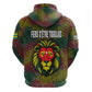 Togo Zip Hoodie Red Lion Head Design and Traditional African Pattern